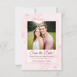 Rosafarbenes Boho-Chic-Pfingstrosen- & Foto-Hochze Save The Date