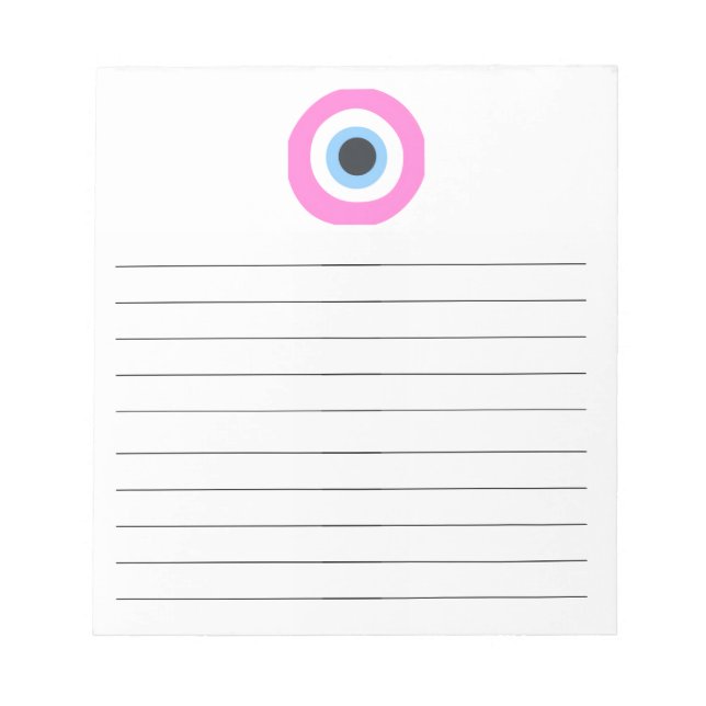 rosafarbenes böse Auge Notizblock (Vorderseite)