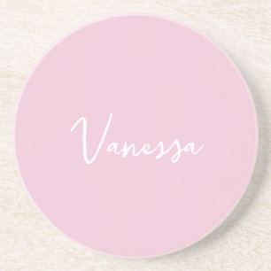 Rosafarbenes Champagner-Blush-Custom-Moderne-Schri Getränkeuntersetzer