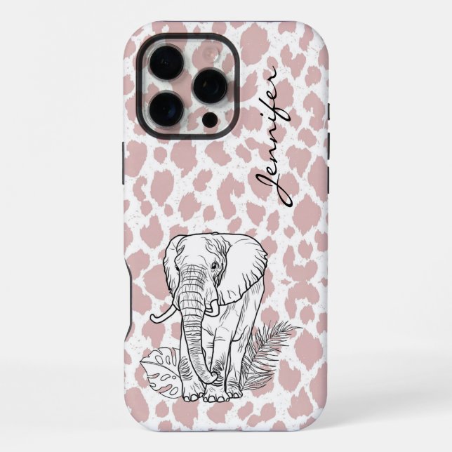 Rosafarbenes Elefant-iPhone  iPhone Hülle (Rückseite)
