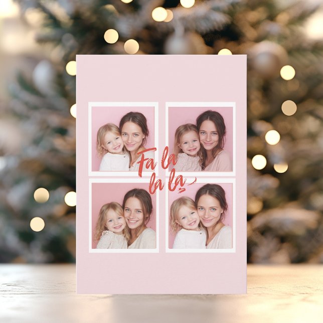 Rosafarbenes Fa La La La Foto-Raster Weihnachten  (Von Creator hochgeladen)