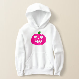 rosafarbenes Halloween-Herz-Kürbis-Jack-o-Lantern Hoodie