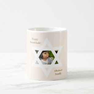 Rosafarbenes Happy Chanukka Süßes Foto Kaffeetasse