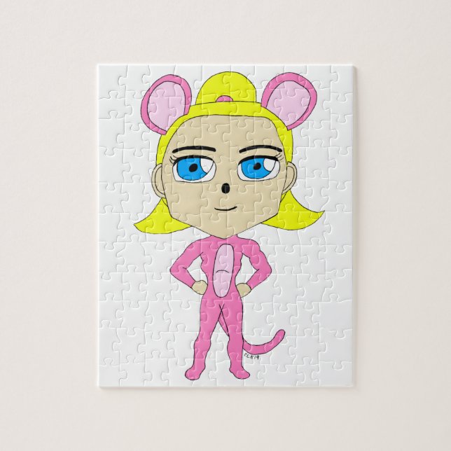 rosafarbenes Katzenmädchen     Puzzle (Vertikal)
