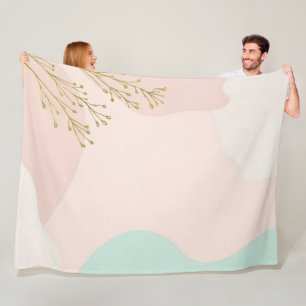 Rosafarbenes Minz-Abstrakt-Trend-Kollektion Fleecedecke