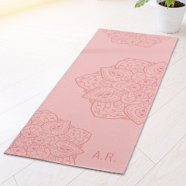 Rosafarbenes modernes dekoratives Mandala mit Init Yogamatte