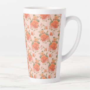rosafarbenes orange Blumenmuster Hochzeit Frühling Milchtasse