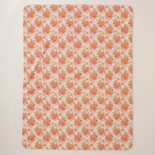 rosafarbenes orange Blumenmuster Hochzeit Frühling Sherpadecke