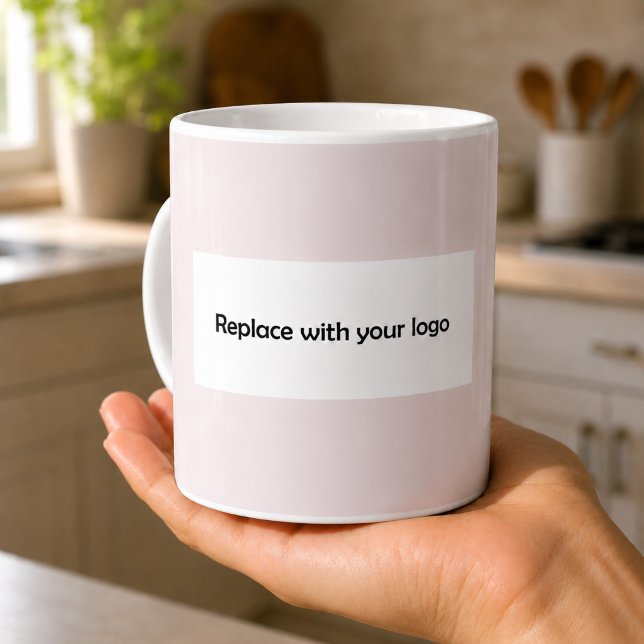 Rosafarbenes rechteckiges Geschäftslogo Kaffeetasse (Von Creator hochgeladen)