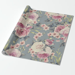 rosafarbenes Rosen-Geschenkpapier Geschenkpapier