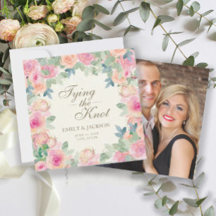 Rosafarbenes Salbeigrün Florales Grünzeug Knoten b Save The Date