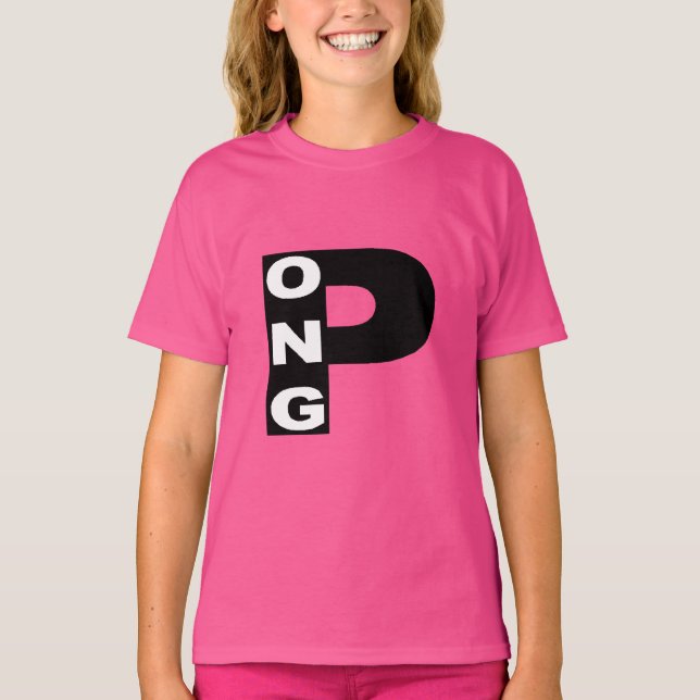 Rosafarbenes T-Shirt PING PONG (Vorderseite)