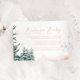 Rosafarbenes Winter-Wunderland-Buch für Baby Mitteilungskarte