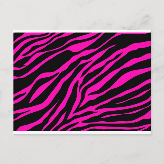 rosafarbenes Zebra Postkarte (Vorderseite)