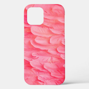 Rosafeder des FlamingosFlamingo,Feder,pink,textur iPhone 12 Hülle