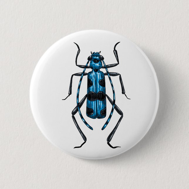Rosalia Alpina Käfer Button (Vorderseite)