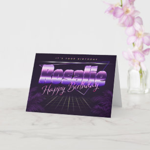 Rosalie Name Vorname lila retro Karte Geburtstag