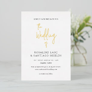 Rosalind Modern Elegante Hochzeit Save the Date Folieneinladung