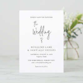 Rosalind Moderne Typografie Elegante Hochzeit Save The Date
