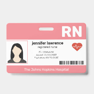 rosane Hospital Medical Employee Foto ,BarCode I Ausweis
