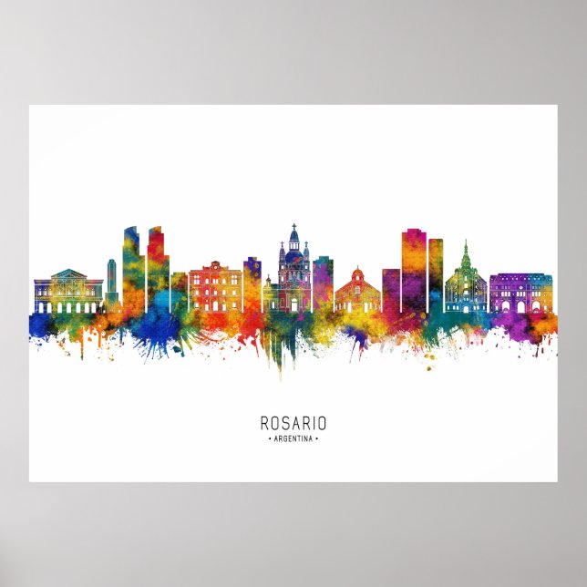 Rosario Argentina Skyline Poster (Vorne)