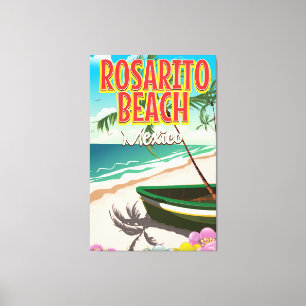 Rosarito Beach mexikanisches Reiseplakat Leinwanddruck