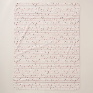 Rosarot braune Musiknoten Sherpadecke