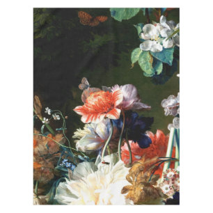ROSAROTE ANEMONEN-WEISSE BLUMEN, SCHMETTERLING IM TISCHDECKE