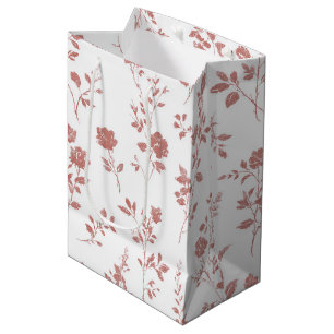 Rosarote Blumen Brautparty Mittlere Geschenktüte