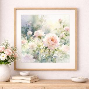 Rosarote Gartenrosen Poster