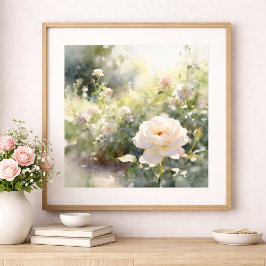 Rosarote Gartenrosen Poster