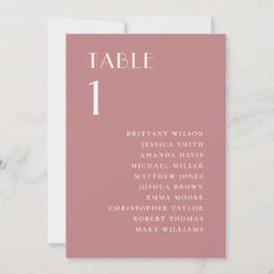 Rosarote moderne minimalistische Hochzeitssitzordn Einladung
