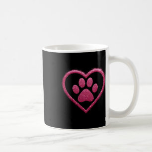 Rosarote Pfoten-Herz Süßer Hund Katze Liebe Valent Kaffeetasse