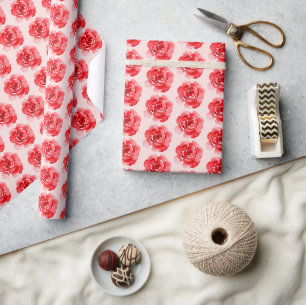 Rosarote Rosen Floral Geschenkpapier