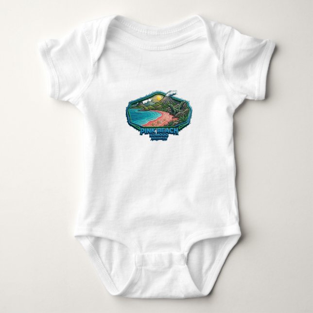 ROSAROTE STRAND, KOMODO BABY STRAMPLER (Vorderseite)