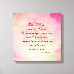 Rosarote Vintage Inspirational Wort-Leinwand Leinwanddruck