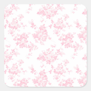 Rosarote Vintage-Rosen elegante Blumen Quadratischer Aufkleber