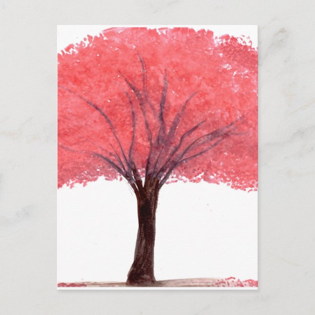 Rosaroter Baum Postkarte (Vorderseite)