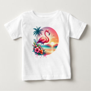 Rosaroter Flamingo Sonnenuntergang Clipart-93938 Baby T-shirt