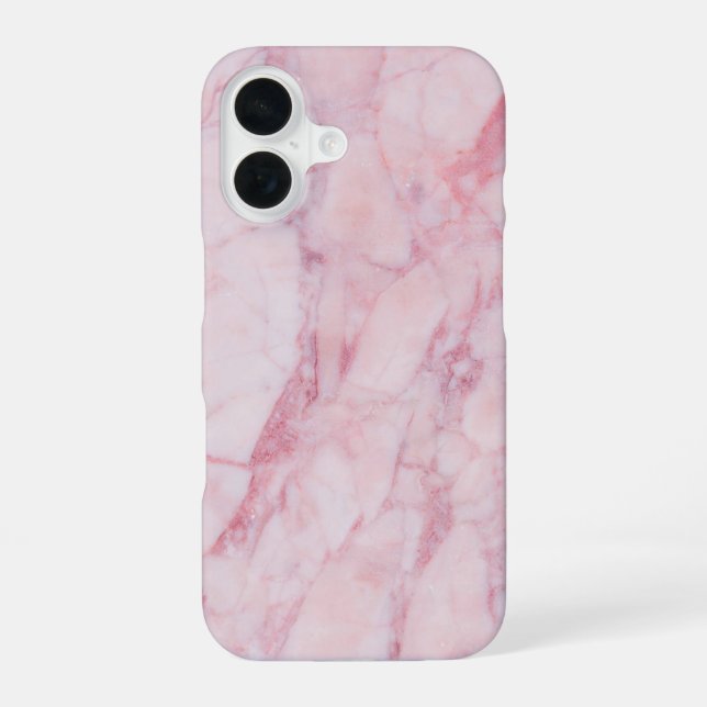 Rosaroter Marmor iPhone 16 Hülle (Rückseite)