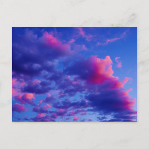 Rosaroter Neon-Sonnenuntergang Postkarte