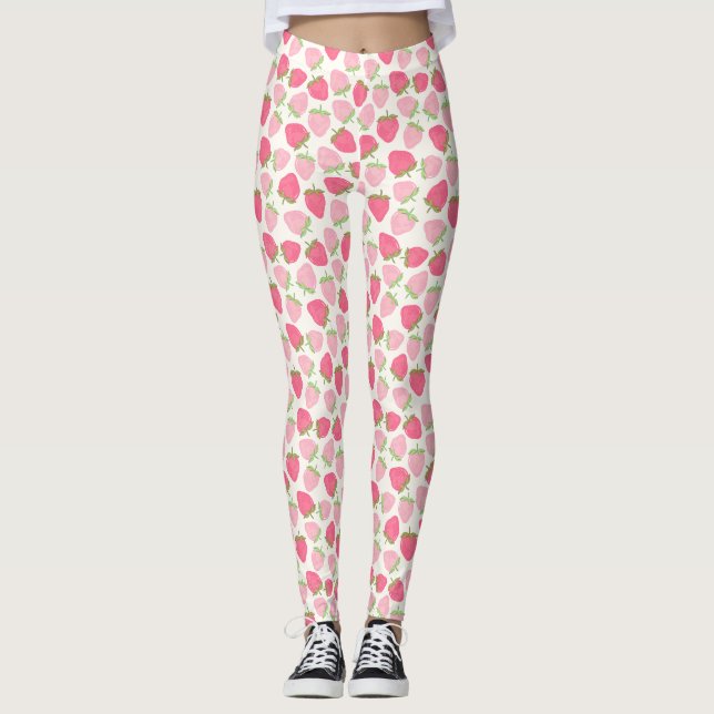 Rosarotes Erdbeermädchen - süß und fruchtig  Leggings (Vorderseite)