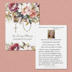 Rosary Beerdigung Gedenkgebet floral