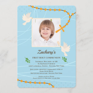 Rosary-Foto-Kommunion Einladung