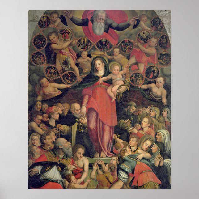 Rosary Madonna, c.1569 (Öl auf Leinwand) Poster (Vorne)