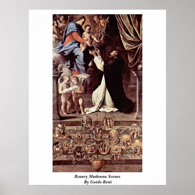 Rosary Madonna Scenes By Guido Reni Poster (Vorne)
