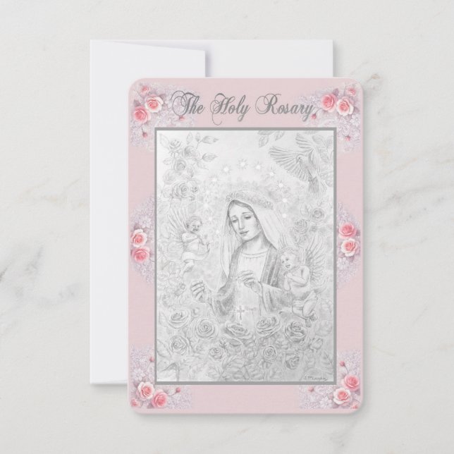 Rosary Prayer Card with my Original Drawing  Einladung (Vorderseite)