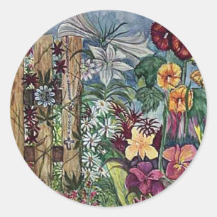 Rosary Prayer Garden Runder Aufkleber