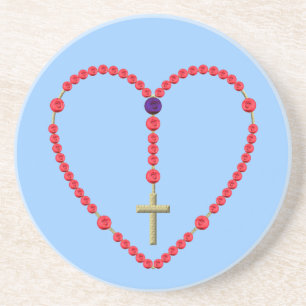 Rosary (Rote und Blaue Rose) Getränkeuntersetzer
