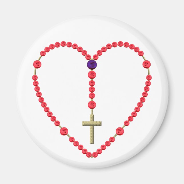 Rosary (Rote und Blaue Rose) Magnet (Vorne)
